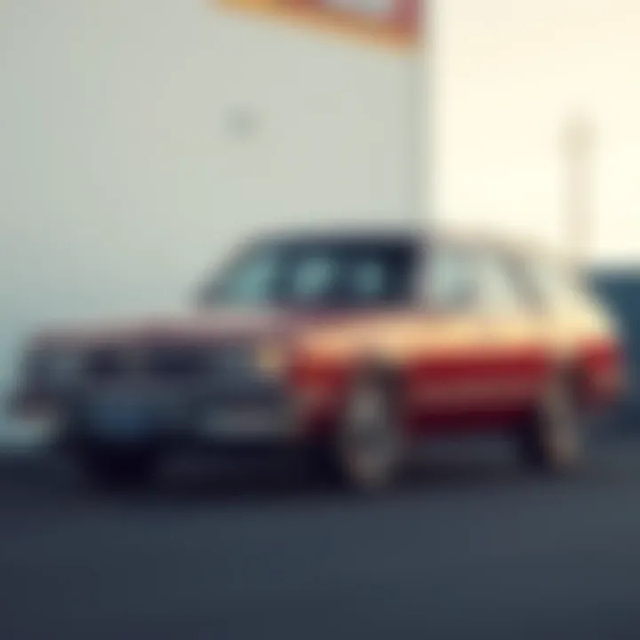 A 1985 Chevrolet Cavalier wagon with low mileage parked for auction, showcasing its original paint and trim.