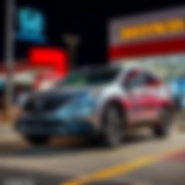 A 2016 Honda CR-V EX-L parked at a dealership, showcasing its sleek design and 90,000 miles on the odometer