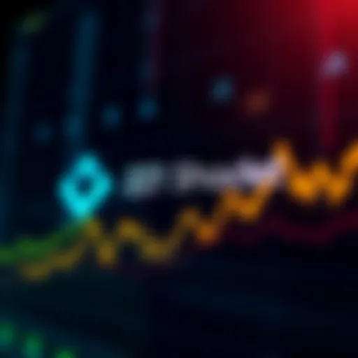 A graphic showing the logo of Polkadot alongside a stock market trend line, symbolizing the launch of the 21 Shares Polkadot ETF.