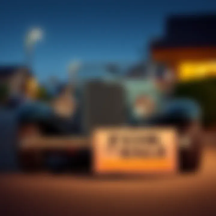 A classic 34 Ford roadster parked outside with a 'For Sale' sign