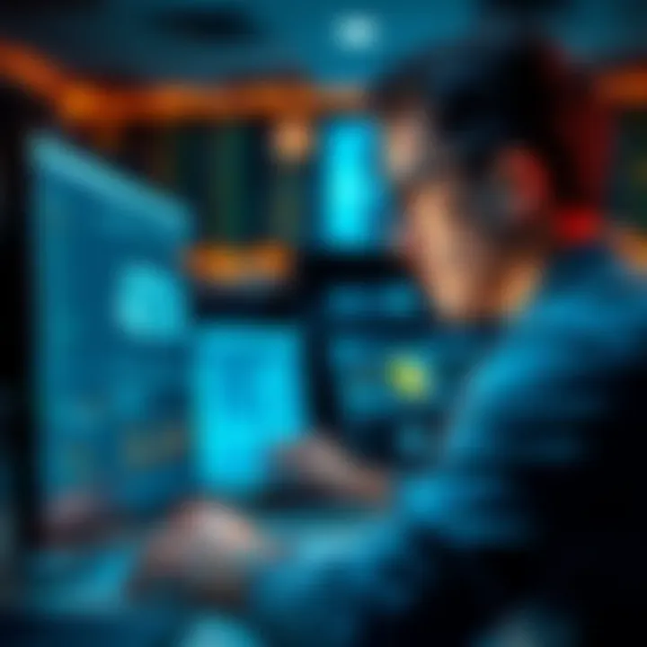Individual looking at a computer screen exploring options to convert 401k into XRP investments