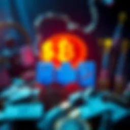 A representation of Crypto.com donating to Donald Trump's Political Action Committee with imagery of money and political symbols