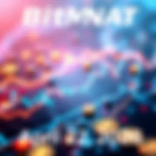 Graphic showcasing the DMT-NAT listing on BitMart with a trading chart and cryptocurrency symbols