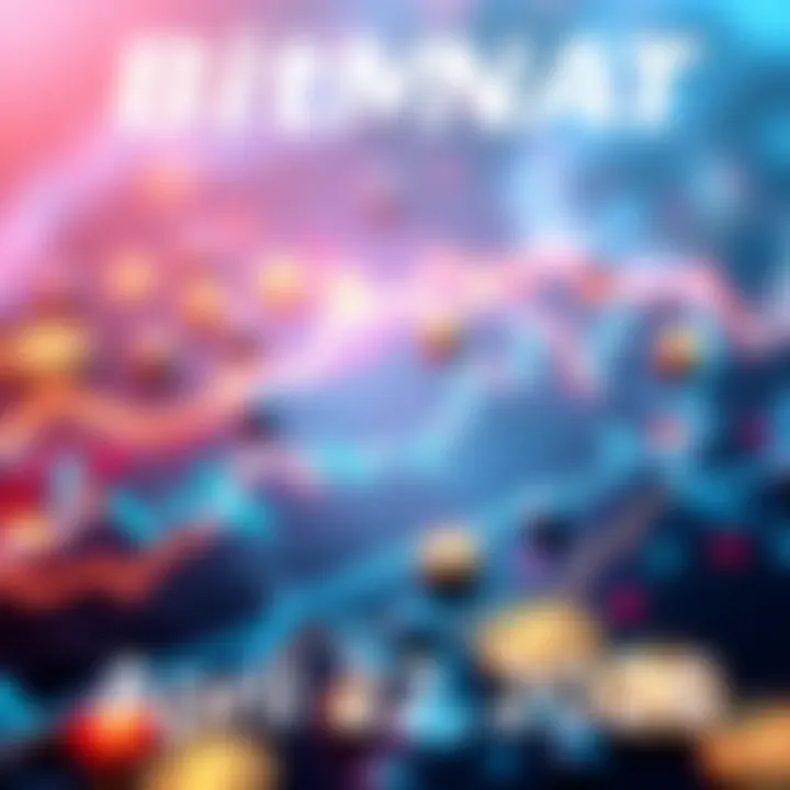 Graphic showcasing the DMT-NAT listing on BitMart with a trading chart and cryptocurrency symbols