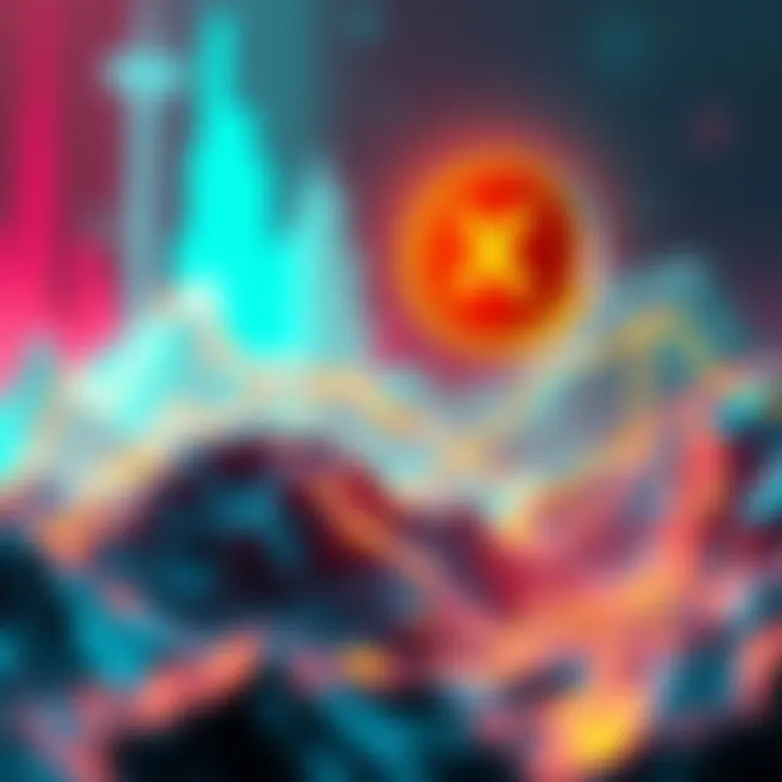 A graphic showing XLM coin rising towards a target price of $4.14, with a visual comparison to XRP market cap growth.