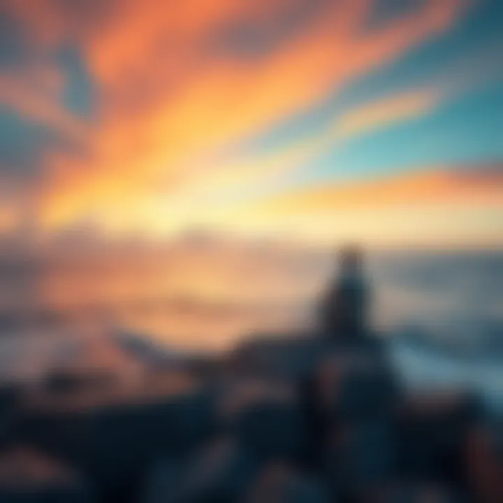 A calm person sitting on a rock by the ocean, reflecting on life and accepting its realities.