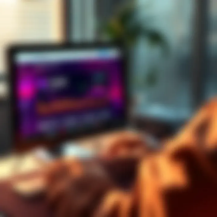 A person using a computer to manage their ADA staking rewards on Yoroi wallet, showing a balance and Ledger device on the screen.