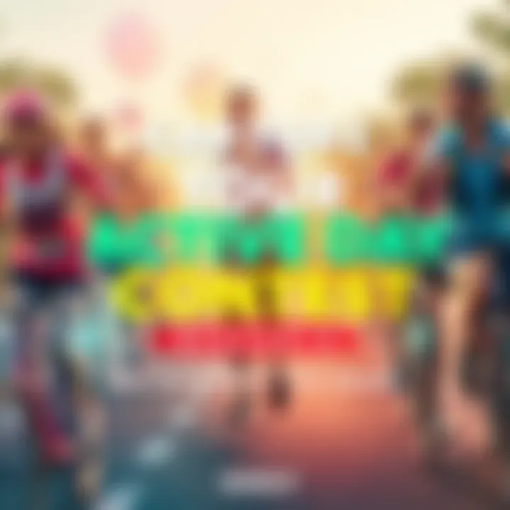 A colorful graphic promoting the Capture Your Active Day Contest with images of people engaging in various activities like running and cycling.