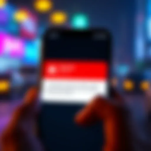 A smartphone screen displaying an 'unable to load ad' pop-up after an advertisement ends, indicating a problem with receiving rewards.