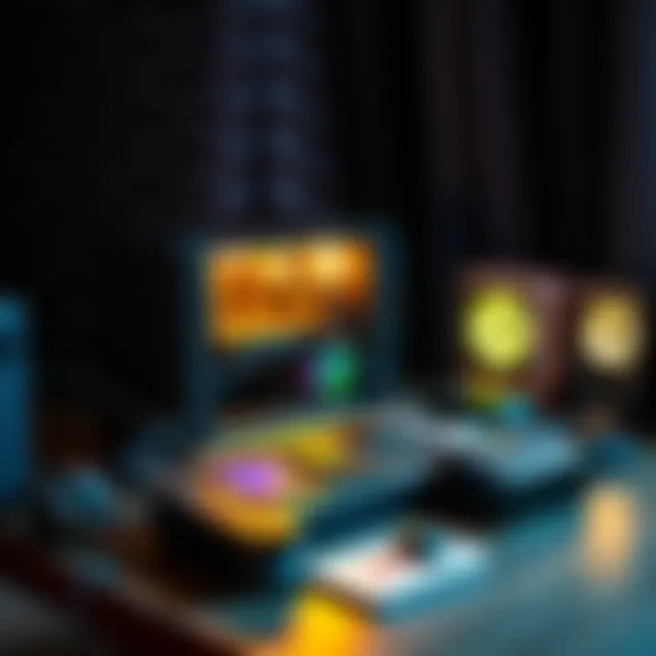 A beginner-friendly Bitcoin mining rig with budget equipment and accessories on a table, showcasing a DIY setup.