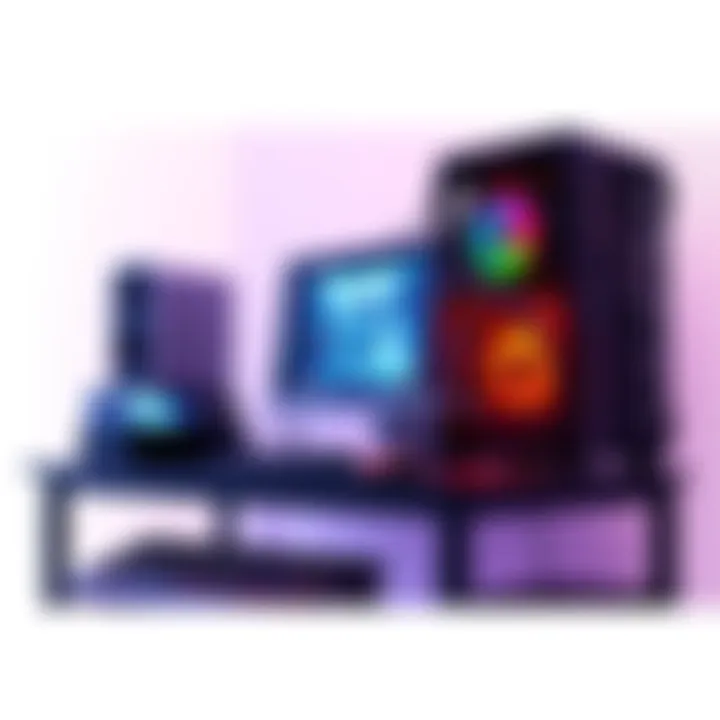 A basic mining rig set up on a desk with a computer and mining hardware, showcasing an affordable option for beginners.