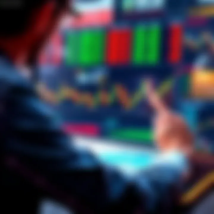 A person analyzing stock market trends with graphs and charts, considering affordable investment options