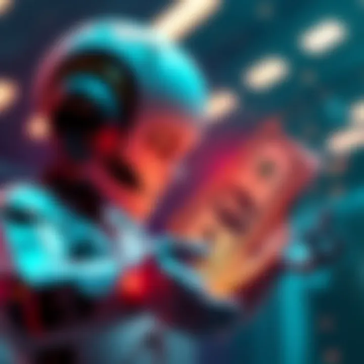 An AI bot transfers a large sum of money after processing a sad message, symbolizing the risks of automated financial decisions.