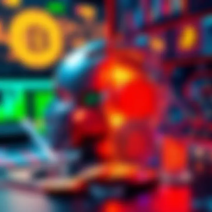 A comparison of AI technology and cryptocurrency symbols, showcasing excitement and innovation in tech