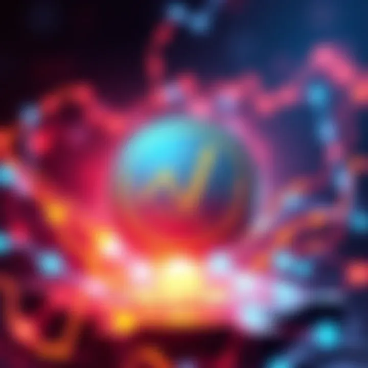 Illustration showing a digital token with AI graphics, symbolizing the launch of an AI token in the crypto space.