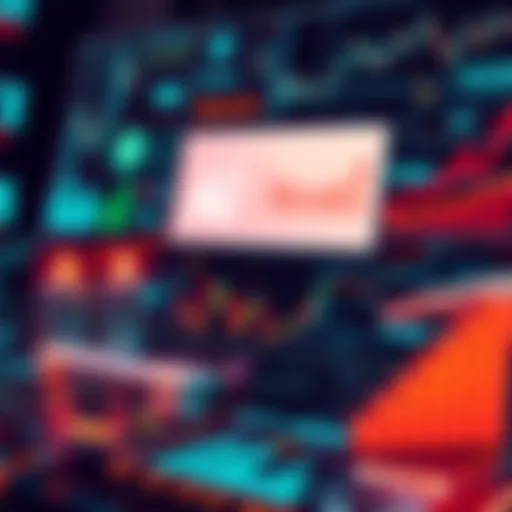 A graphic showing various AI tools used for decentralized finance investing, with charts and financial symbols.