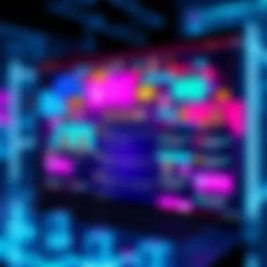 AI Content Forum A vibrant forum interface showcasing discussions and posts related to AI-generated content, with colorful post icons and chat bubbles.