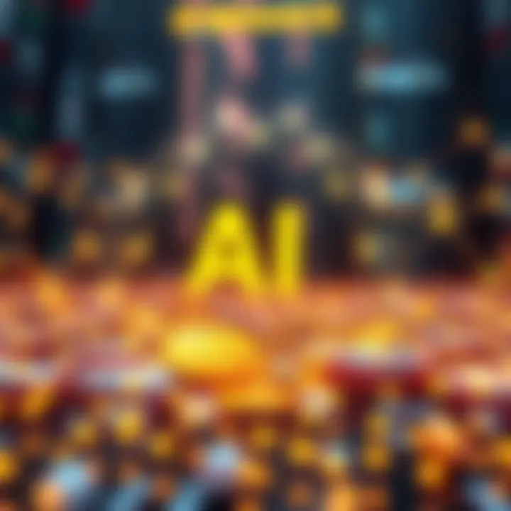 Visual representation of AI technology integrated with Binance and BNB Chain, showcasing blockchain networks and financial applications.