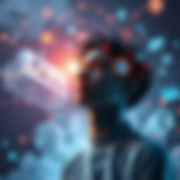 AI Influencing Dreams A person dreaming with digital elements floating around, symbolizing the connection between AI and imagination.
