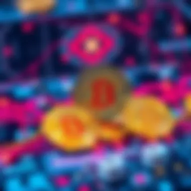 A visual representation of AI and quantum computing with Bitcoin symbols illustrating the security discussion