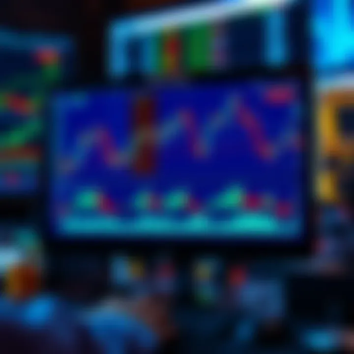 A computer screen displaying stock trading charts and graphs, representing an AI trading agent making decisions.