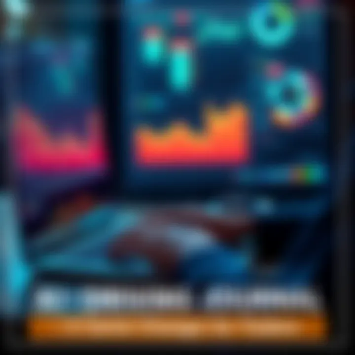 A person using a laptop with graphs and charts on the screen, illustrating AI-driven trading journaling
