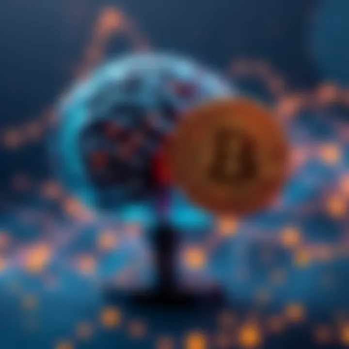 A visual comparison of an AI brain and a Bitcoin symbol, highlighting AI's rapid growth over cryptocurrency.