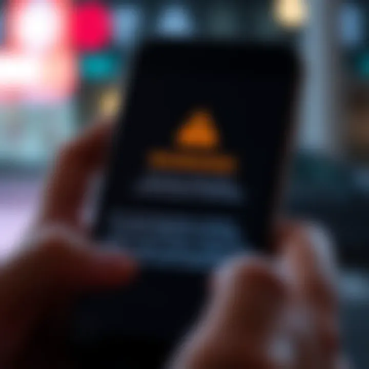 A warning message displayed on a smartphone screen regarding Uphold withdrawal issues.