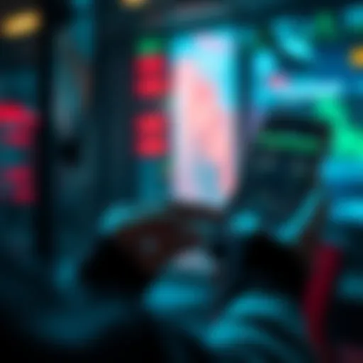 A person using the Robinhood app to trade Algorand cryptocurrency with positive market trends shown on the screen.