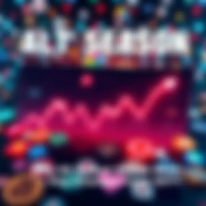 A chart showing a declining trend in altcoin values with a backdrop of various token logos scattered across the image, representing market uncertainty.