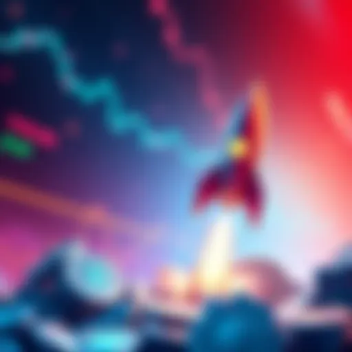 A vibrant graphic showing rising altcoin prices with a rocket symbolizing growth in cryptocurrency investment.