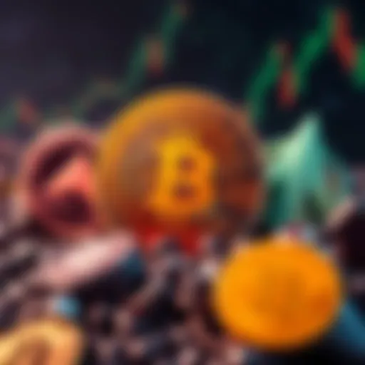 Graphic showing altcoins like ADA, LINK, and DOT losing value as Bitcoin gains dominance in the cryptocurrency market.