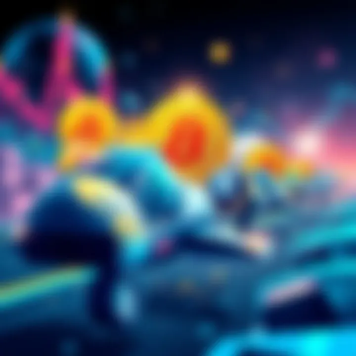 Altcoins Competing with Bitcoin An illustration showing various altcoins racing ahead of Bitcoin, symbolizing competition in cryptocurrency market.