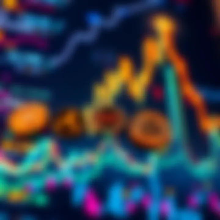 Various altcoins including AVAX, RAY, LPT, and AIXBT displayed on a digital chart with upward trends, symbolizing potential market growth.