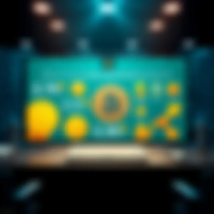 A beginner-friendly platform showcasing how to buy Bitcoin easily, featuring icons or symbols of various cryptocurrency exchanges, and a wallet for transfers.