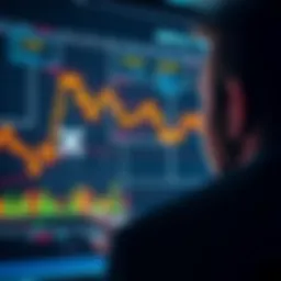 A person looking at a digital chart representing various investment options, with a focus on Ripple and other cryptocurrencies.