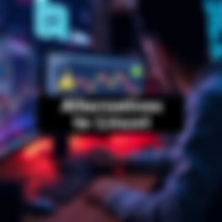 A person using a Linux computer to explore cryptocurrency trading options