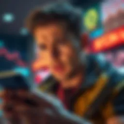Andrew Tate looking concerned while checking Bitcoin prices on his phone as markets decline