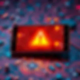 A visual representation of an Android smartphone displaying a crypto wallet app with a warning sign, indicating security risks due to a MediaTek chipset flaw.