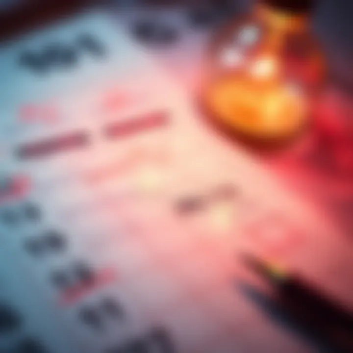 A calendar page showing marked dates and notes for important events throughout the year