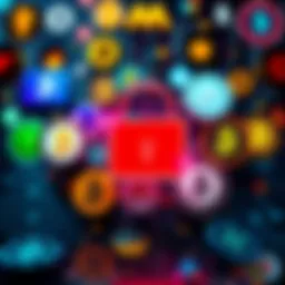 Anonymous Crypto Swap Services A visual representation of various cryptocurrency logos and a lock symbol, symbolizing privacy and security in crypto trades without KYC verification.