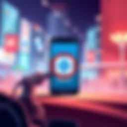 An illustration showing a smartphone with a blocked app in the App Store, symbolizing censorship in China