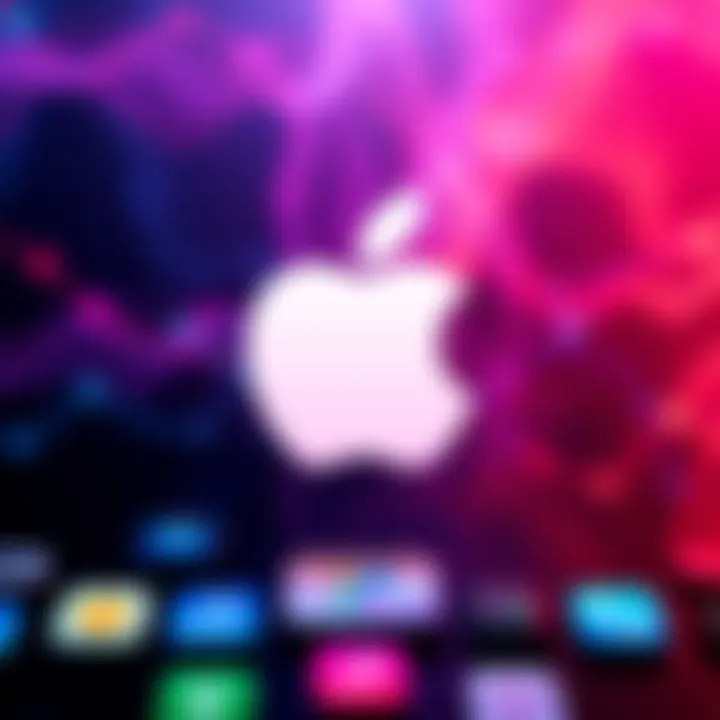 Apple logo with icons representing iOS, macOS, and watchOS updates