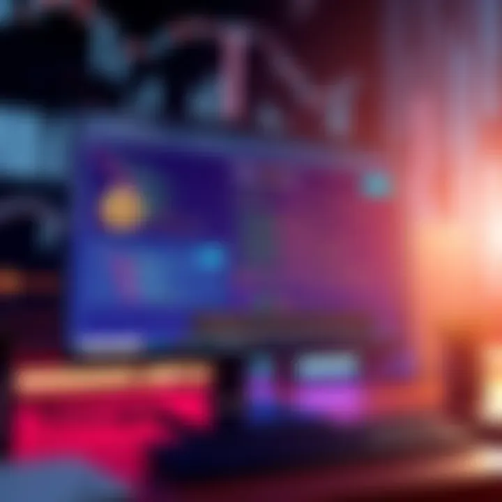 A computer screen displaying various desktop and web apps for exploring local blockchain blocks, with code and smart contract visuals.