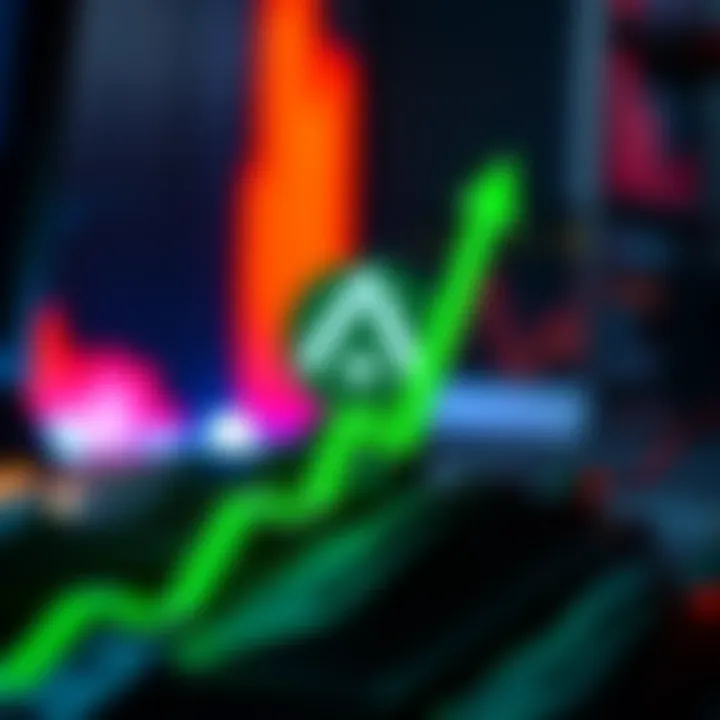 Arbitrum logo surrounded by a green upward arrow symbolizing growth after partnership talks with Robinhood