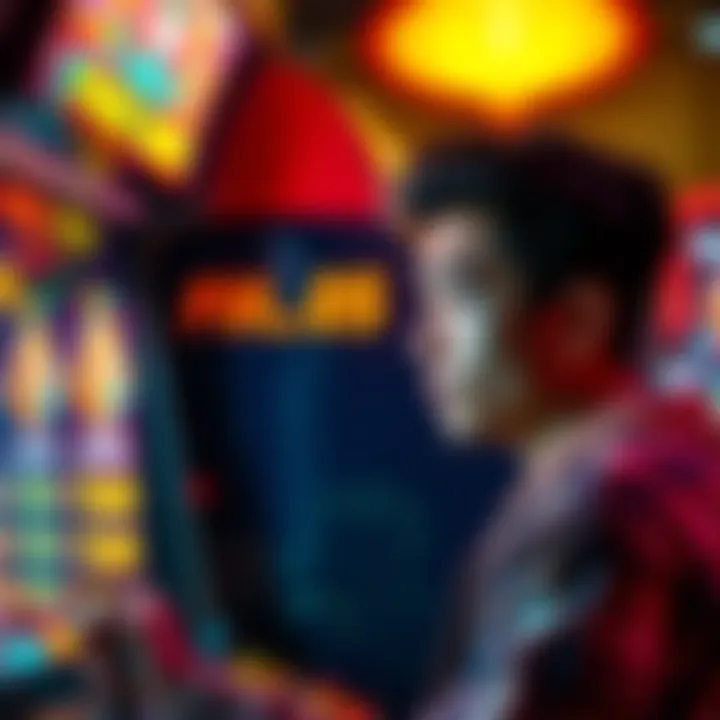 A gamer looks at an arcade machine showing a lower prize amount after completing a level, expressing disappointment.