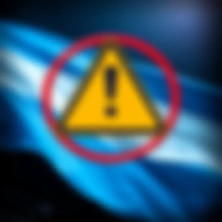 A graphic showing a warning sign over a betting platform logo with Argentina's flag in the background