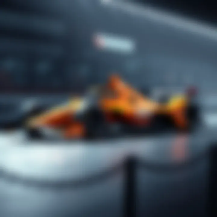 Arrow McLaren's new IndyCar for 2026 featuring a vibrant livery with bold colors and modern design elements on display.