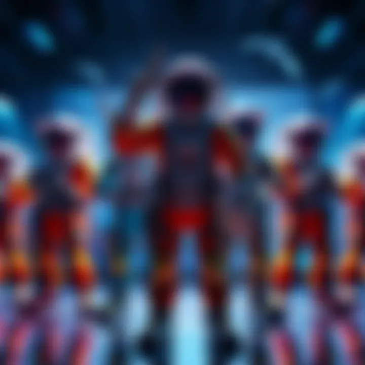 Astronaut Skins Showcase Display of various astronaut skins with different designs and colors; some are stylish and others provide gameplay boosts.