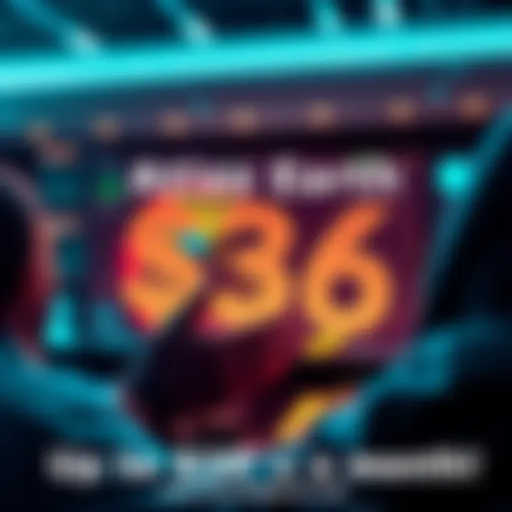 A visual representation of Atlas Earth platform showing potential monthly earnings of $36 with happy users sharing their success stories.